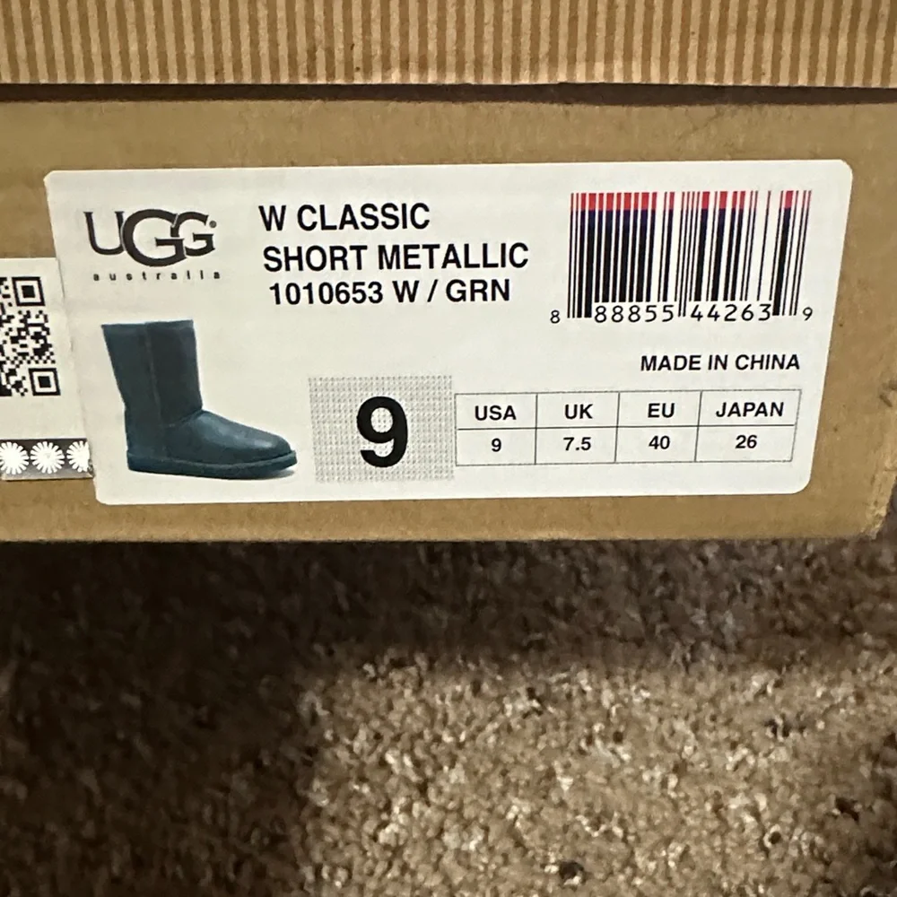 Classic UGG Short Metallic Green Boot - Picture 7 of 7